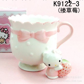 新款hello kitty陶瓷杯 美樂迪可愛卡通陶瓷杯子貓頭杯水杯馬克杯工廠,批發,進口,代購