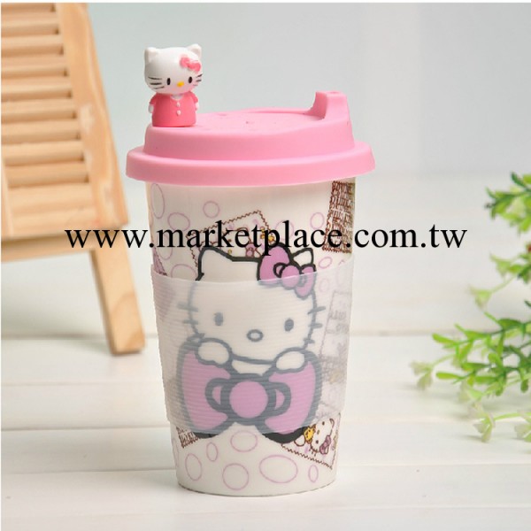 2013hello kitty星巴克 創意可愛陶瓷杯子骨瓷水杯咖啡牛奶杯帶蓋工廠,批發,進口,代購