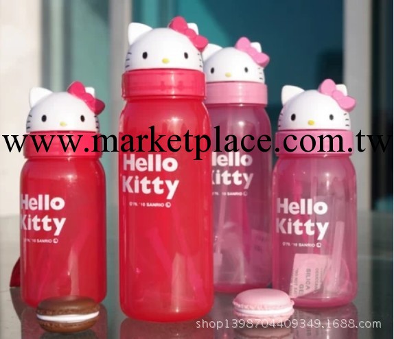 批發 Hello Kitty凱蒂貓卡通兒童水杯子塑料水壺帶吸管杯防漏批發・進口・工廠・代買・代購
