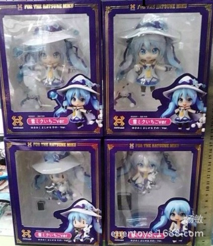 2014新款 動漫玩具 4款Q版 魔法 雪初音未來 手辦模型批發工廠,批發,進口,代購