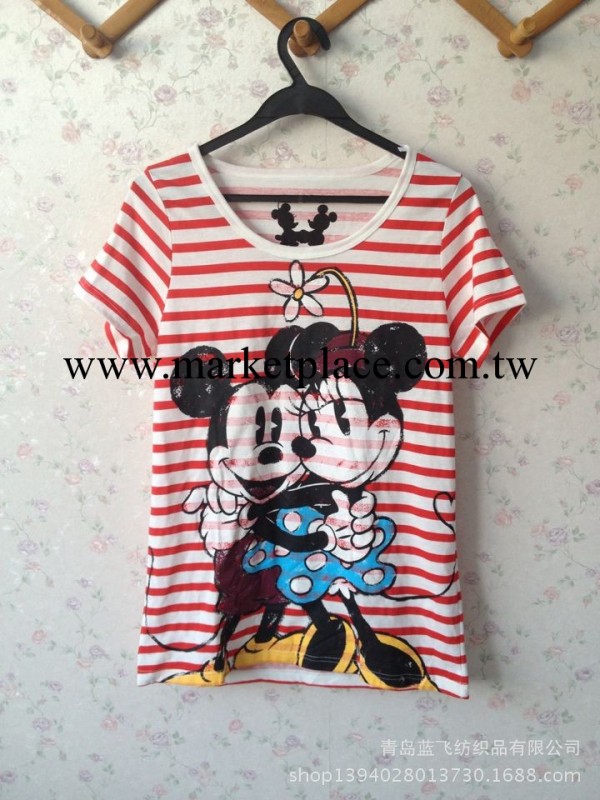 迪士尼！可愛米奇 條紋T恤 日本原單工廠,批發,進口,代購