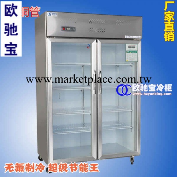 歐馳寶銅管1.2米不銹鋼冷藏冷凍保鮮二雙門冰櫃玻璃立式展示冰櫃工廠,批發,進口,代購