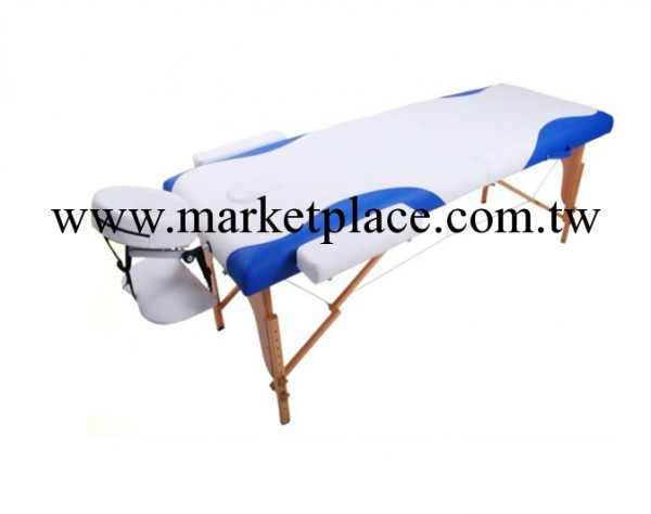 兩折木制折疊按摩床（拼色藍+白）批發・進口・工廠・代買・代購