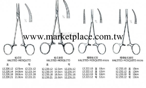 微型蚊式鉗 1x2齒 10cm彎工廠,批發,進口,代購