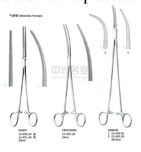 氣管鉗 CRAFOORD bronchus clamp , cvd彎.工廠,批發,進口,代購