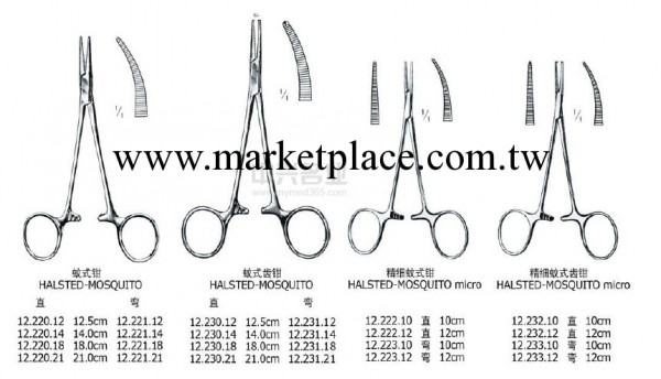 微型蚊式鉗 1X2齒 12cm Halsted-Mosq. Micro tissue cvd彎,工廠,批發,進口,代購