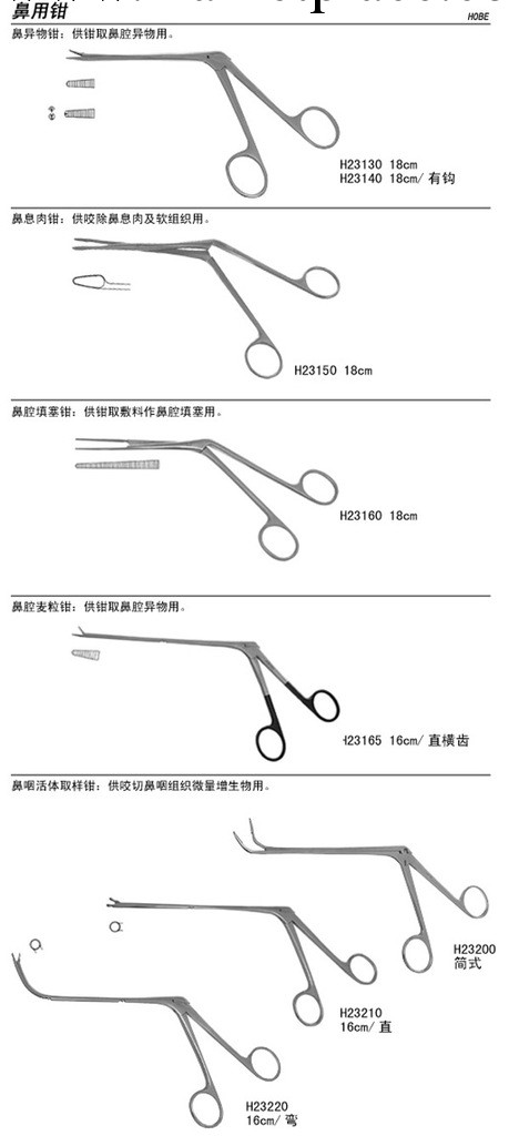 供應耳鼻喉科器械--鼻腔填塞鉗工廠,批發,進口,代購