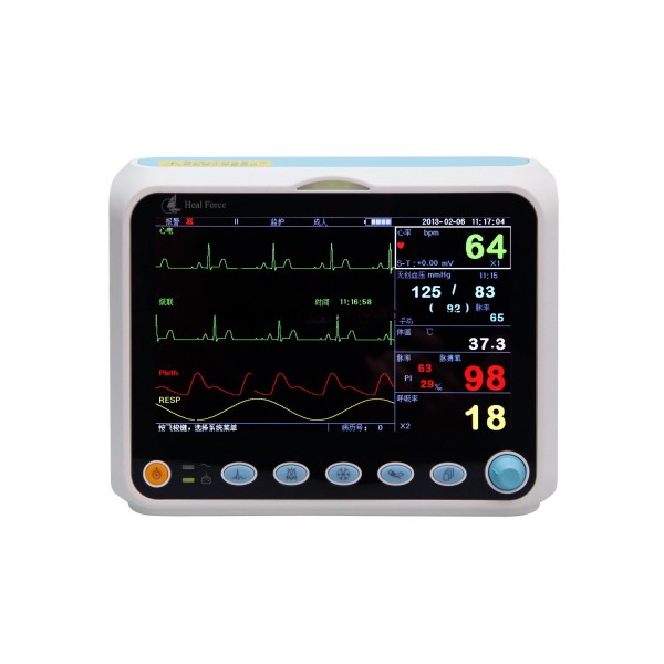 力康監護機 多參數 彩屏  心電 無創血壓 呼吸 體溫 脈博氧飽和度工廠,批發,進口,代購