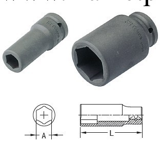 GENIUS 649519 3/4"氣動公制6角加長套筒工廠,批發,進口,代購