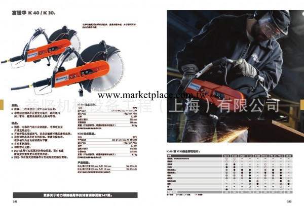 富世華Husqvarna氣動切割鋸K30和K40專用切割鋼筋混凝土工廠,批發,進口,代購