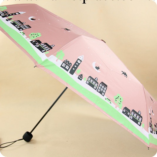 2013網絡流行時尚卡通城市夜景系列遮陽傘 3132A-3 雨傘批發供應工廠,批發,進口,代購