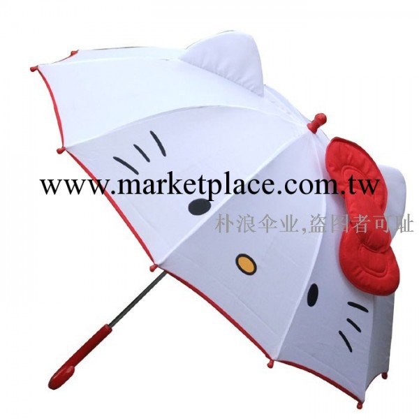 Qiutong兒童傘 10骨小白貓造型卡通傘晴雨傘長柄傘 帶蝴蝶結 女孩工廠,批發,進口,代購