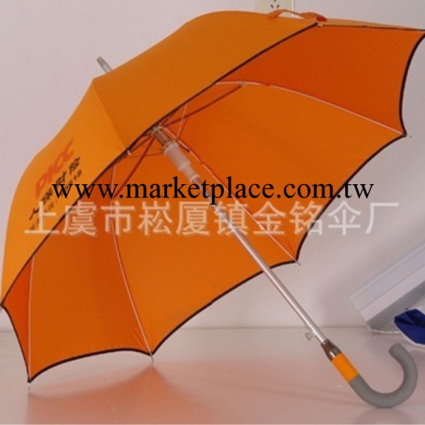 廠傢直銷 上虞直桿橙色鑲邊廣告禮品傘 彎柄直桿傘工廠,批發,進口,代購