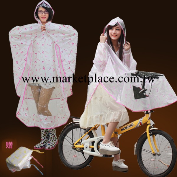 透明加厚 學生成人自行/電動/摩托車雨披雨衣韓國版時尚可愛帶袖工廠,批發,進口,代購