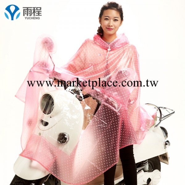 雨衣 韓國時尚透明點點大帽簷電動車摩托車自行車雨披加大加厚工廠,批發,進口,代購