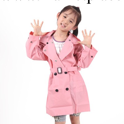 活動包郵 兒童款日韓流行帶腰帶風衣雨衣 時尚雨披 一件發貨工廠,批發,進口,代購