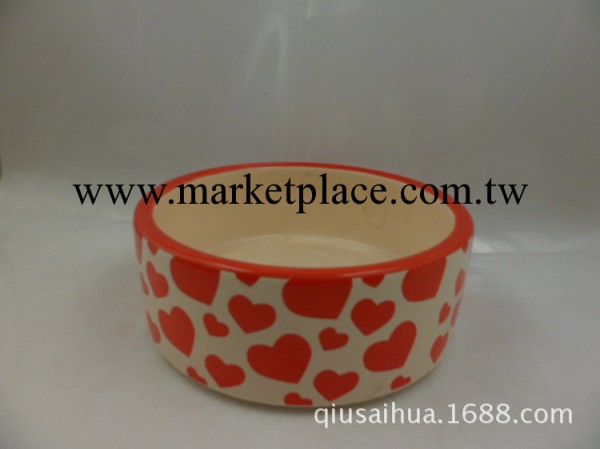 庫存陶瓷紅色愛心寵物碗，陶瓷精美寵物碗。款式新穎，價格優惠工廠,批發,進口,代購