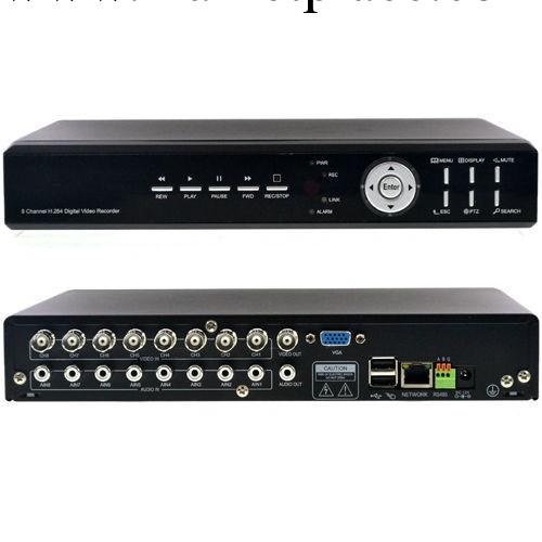 8路 H.264 dvr 功能強大的 8路全D1實時網絡硬盤錄像機 網絡傳輸工廠,批發,進口,代購