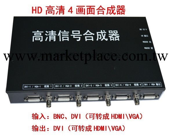 DVI VGA AV HDMI四畫麵分割器 四畫麵合成器 廠傢供貨 價格優惠工廠,批發,進口,代購