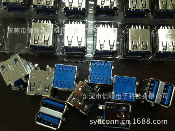 USB3.0雙層插板母座 usb3.0a母工廠,批發,進口,代購