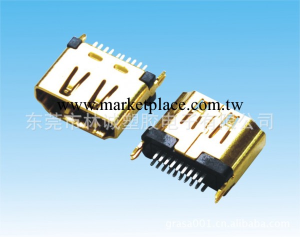 HDMI連接器 19P母座焊線式帶PCB工廠,批發,進口,代購