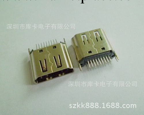 HDMI A TYPE兩排針180度母座 A型HDMI板端高清接口19P針HDMI A款工廠,批發,進口,代購