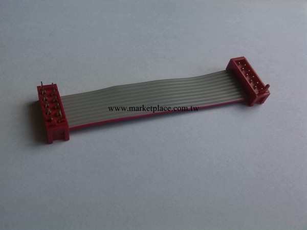 紅色IDC母端/短腳2.54 10P灰排線5MM 可定做灰排線/彩排線-009工廠,批發,進口,代購
