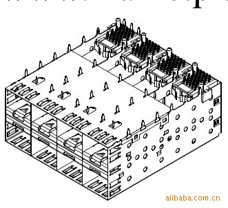 供應富士康光纖連接器SFP Cage,2x4: 3S1020B3-A64-4F工廠,批發,進口,代購