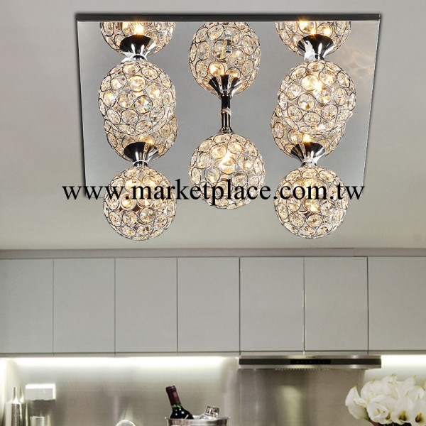 簡約現代創意K9水晶明裝吸頂燈客廳餐廳飯廳臥室燈具超閃FRHC/59工廠,批發,進口,代購