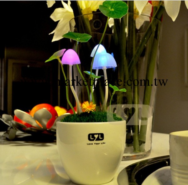 廠傢直銷 光控阿凡達蘑菇燈 創意LED小夜燈 七彩陶瓷小夜燈工廠,批發,進口,代購