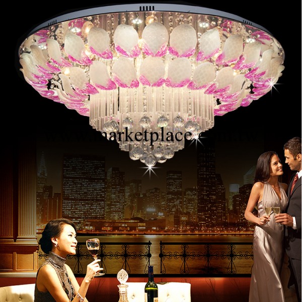 廠傢直銷led現代水晶燈1米大號圓形水晶客廳燈飾臥室餐廳燈具5872工廠,批發,進口,代購