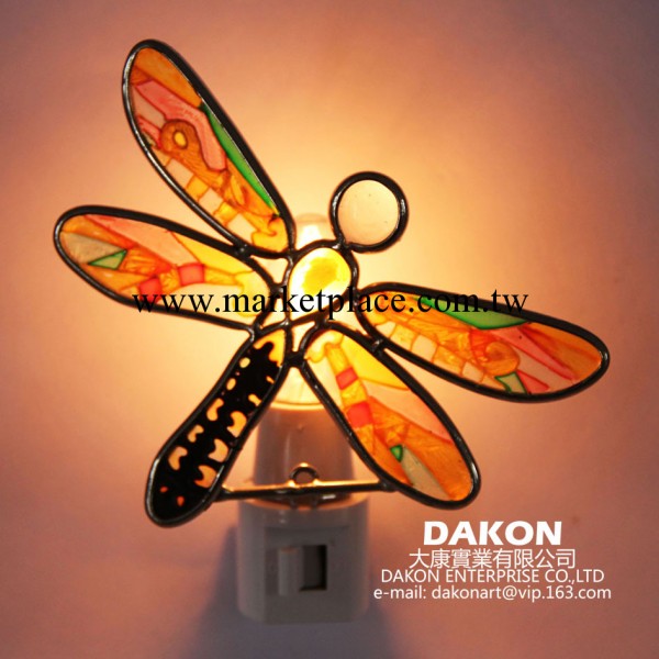 蜻蜓造型小夜燈 拉膏手工彩繪裝飾燈 Night Light Dragonfly工廠,批發,進口,代購