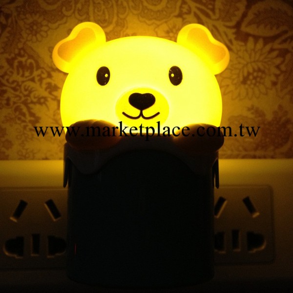 【工廠直銷】供應光控感應LED卡通小夜燈 可定制印logo 熊形頭工廠,批發,進口,代購