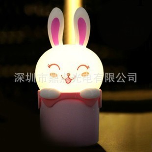 卡通兔小夜燈 創意LED節能插電小夜燈 光控感應寶寶壁燈工廠,批發,進口,代購