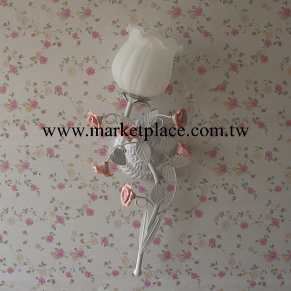 廠價直銷 臥室睡房陶瓷玫瑰燈浪漫溫馨純白色婚房壁燈工廠,批發,進口,代購