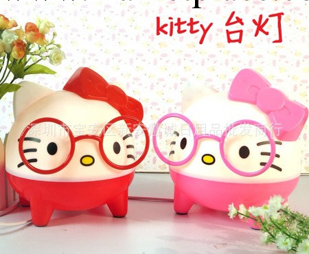 新款hello Kitty 戴眼鏡凱蒂貓小夜燈 臺燈工廠,批發,進口,代購