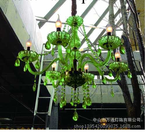 綠色水晶吊燈 浪漫情懷 加工定制 咖啡廳燈具工廠,批發,進口,代購