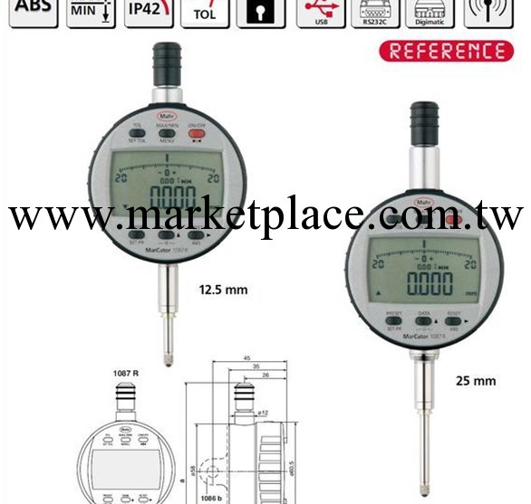 昆山馬爾Mahr數顯千分表1087R/1087ZR，馬爾量具全國現貨供應，工廠,批發,進口,代購