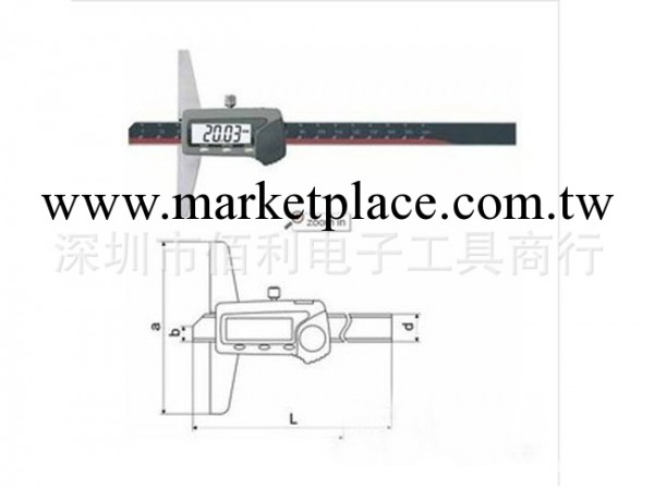 供應0-300mm數顯深度卡尺 數顯卡尺 電子深度尺 電子深度卡尺工廠,批發,進口,代購