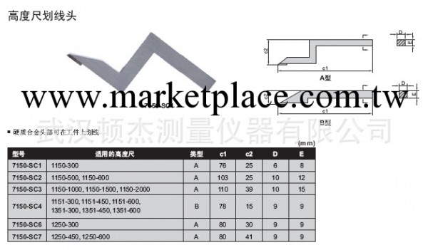 英示高度尺劃線頭7150-SC1工廠,批發,進口,代購