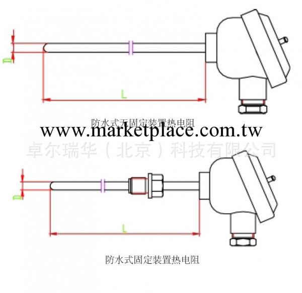 Zoriver WZ系列裝配式熱電阻 鉑熱電阻 銅熱電阻 -200-500度工廠,批發,進口,代購