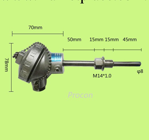 廠傢直銷香港寶光PT100溫度傳感器M14*1.0螺牙端子盒頭式鉑電阻工廠,批發,進口,代購