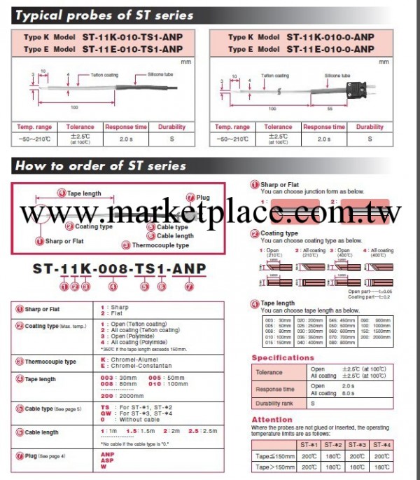 溫度測試線ＳＴ-11Ｋ-010-ＴＳ1-ＡＮＰ工廠,批發,進口,代購