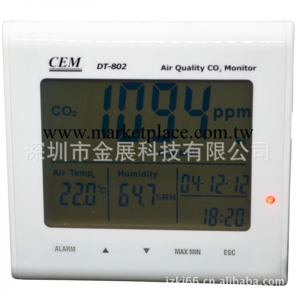 代理商現貨供應CEM華盛昌DT-802空氣質量檢測機 二氧化碳濃度檢測工廠,批發,進口,代購