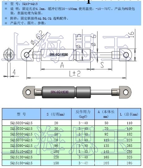 氮氣緩沖器行程30mm反作用力10KGF氮氣彈簧工廠,批發,進口,代購