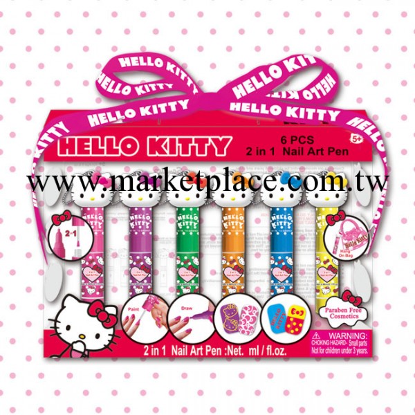 Hello Kitty正品兒童化妝品彩裝兒童美甲筆6色創意專業美甲筆工廠,批發,進口,代購