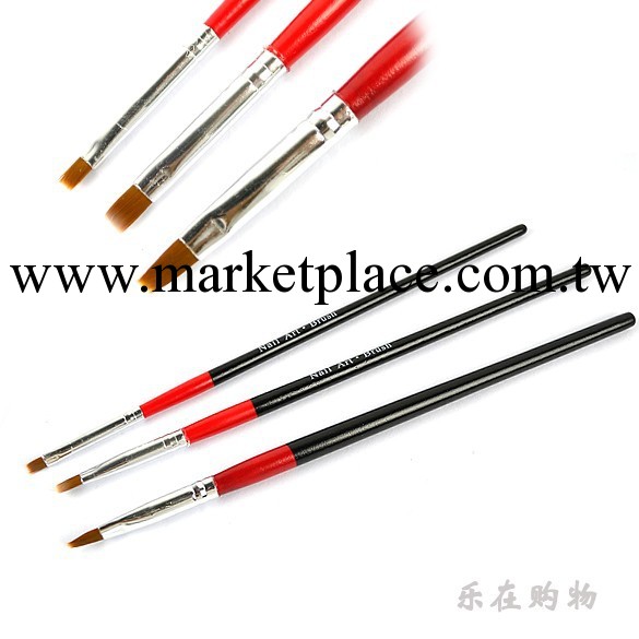 紅間黑光療筆 3支套筆裝美甲筆批發 指甲刷全套 水晶筆 美甲廠傢工廠,批發,進口,代購