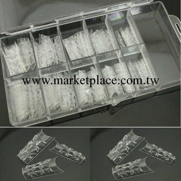 經銷供應 透明琉璃假指甲貼片 70片盒裝假指甲 水晶模具 HN015工廠,批發,進口,代購