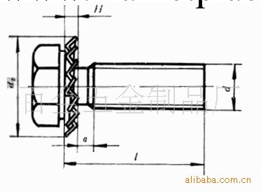 供應六角頭螺栓組合外鋸齒GB9074.16工廠,批發,進口,代購