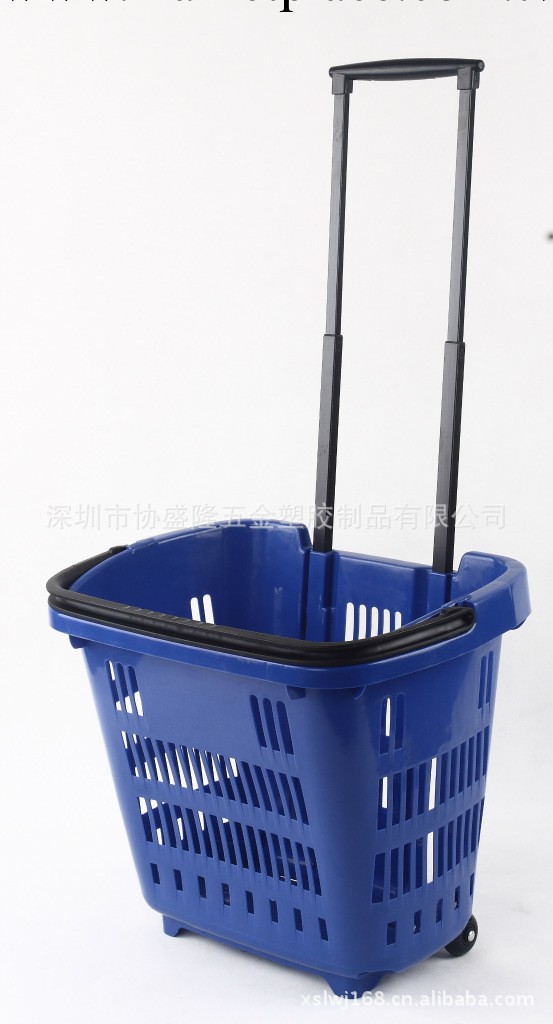 【深圳廠傢】供應拉桿折疊購物籃/超市購物籃Y-01藍色工廠,批發,進口,代購